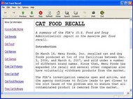 Cat Food Recall screenshot